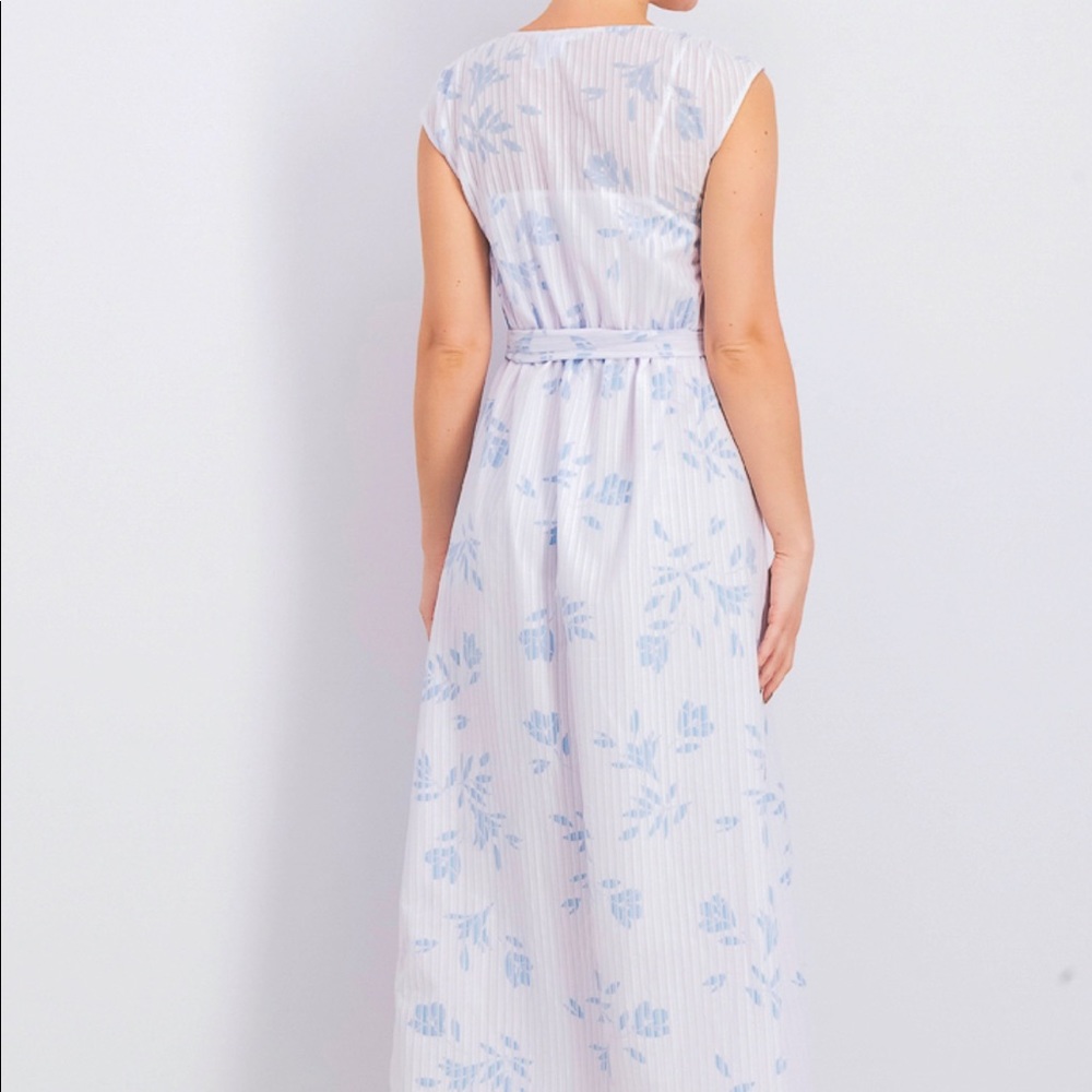 Draper James White Maxi Dress with Light Blue Floral Print - Picture 3 of 10
